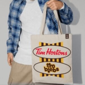 Tim Hortons X Justin Bieber Tim Biebs Beige Tote Bag, Limited Edition, Sold Out